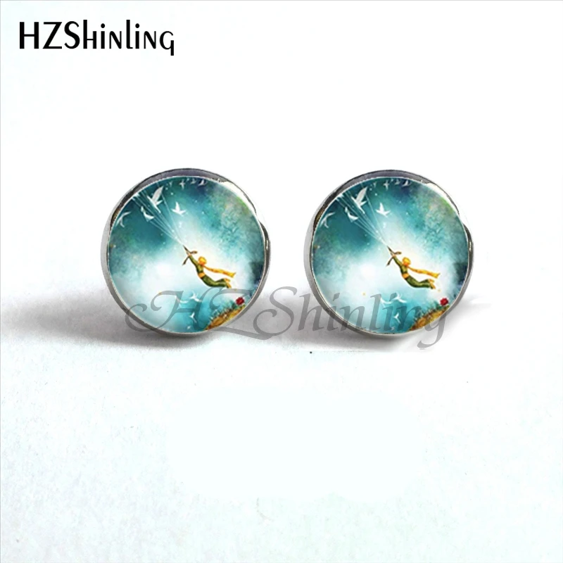 NES 0036 маленькие серьги гвоздики ювелирные изделия аниме стеклянные кабошоны