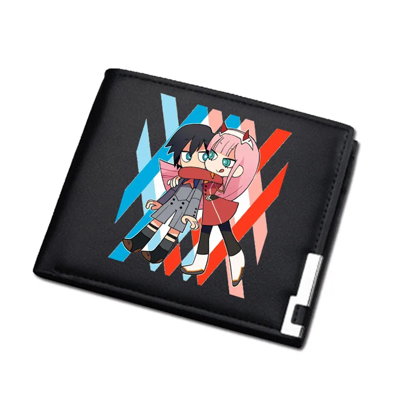Женское портмоне DARLING in the FRANXX, короткий кошелек из искусственной кожи, ноль, два удостоверения личности, держатель для карт, мультяшная сумка для денег, для девочек, Carteira