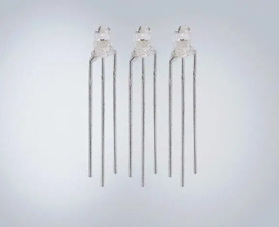 

1000PCS / LOT LED lamp beads, 3MM / F3 green dual flash, color transparent, common cathode, long-legged