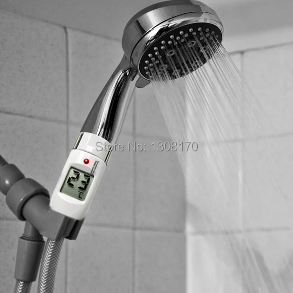 Цифровая душевая головка для ванны Температура воды 0~ 69 градусов Цельсия водонепроницаемый термометр со светодиодный светильник будильник