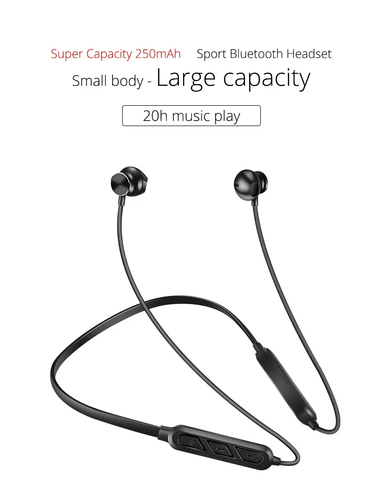 Беспроводные наушники EARDECO с большим аккумулятором, стереонаушники с Bluetooth, спортивные наушники с микрофоном, басовые наушники для телефона