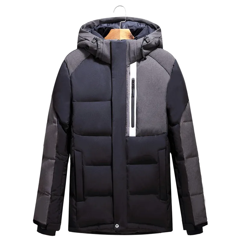 Мужская зимняя куртка белая парка на утином пуху высокое качество зимнее пальто