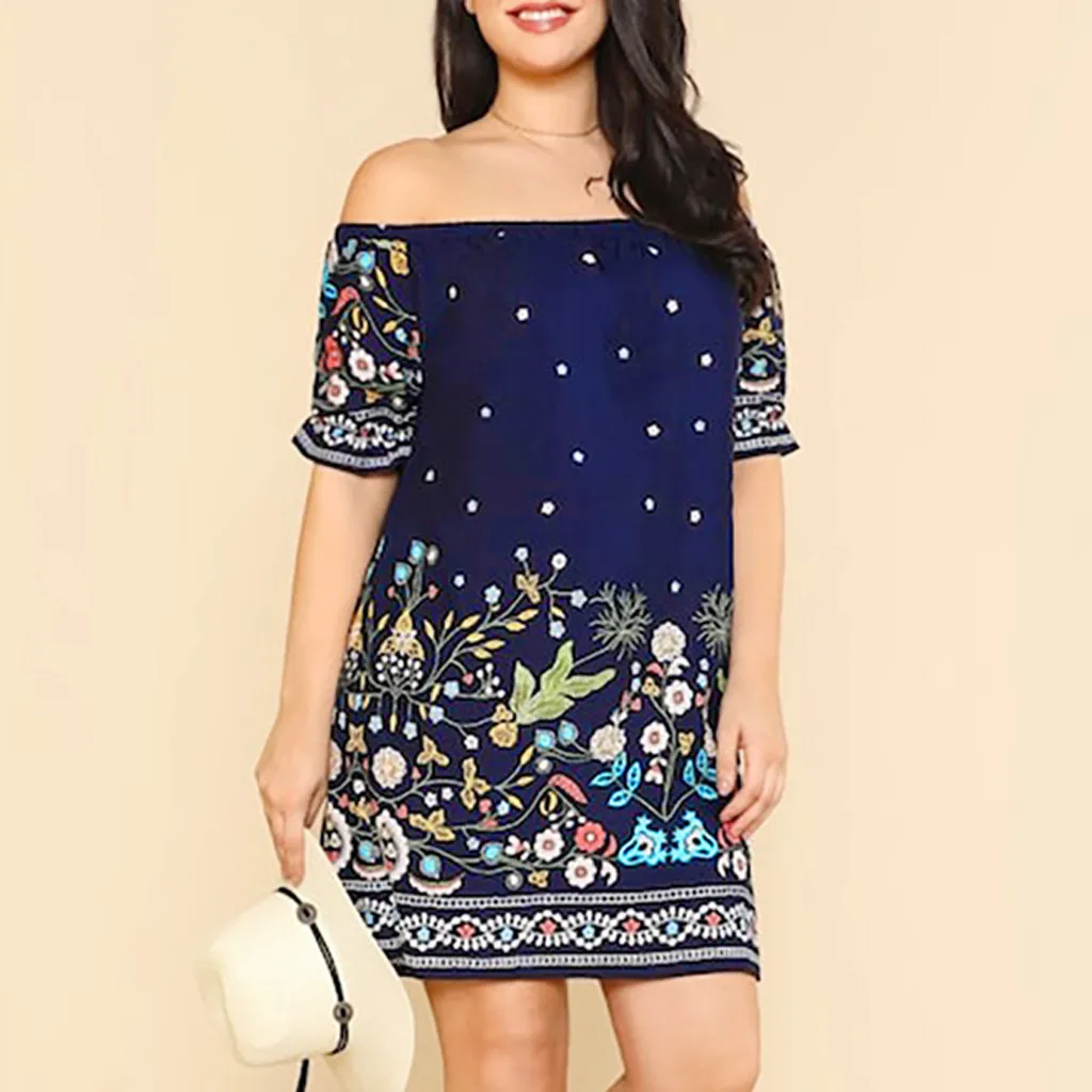 Модные Повседневное для женщин Большие размеры ботанический Цветочный принт с