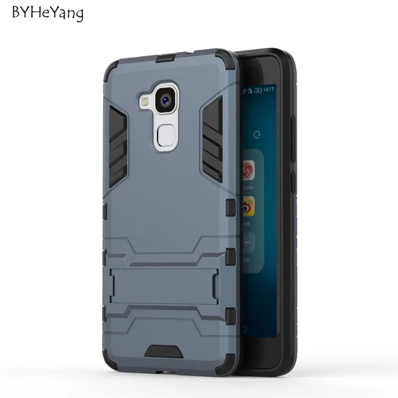 Защитный чехол из ТПУ и ПК для Huawei GT3/Honor 5C с подставкой держателем задняя крышка