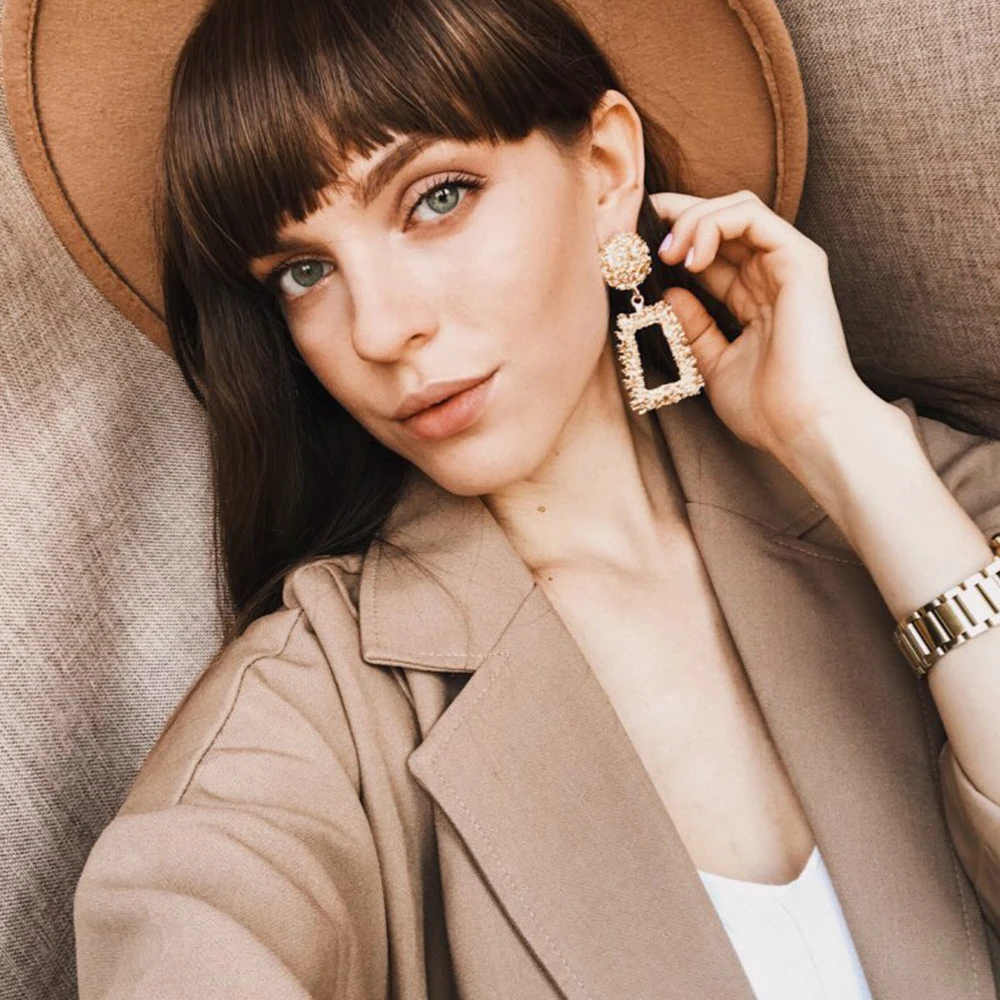 Модные массивные серьги 2018 большие геометрические ZA для женщин Висячие висячие