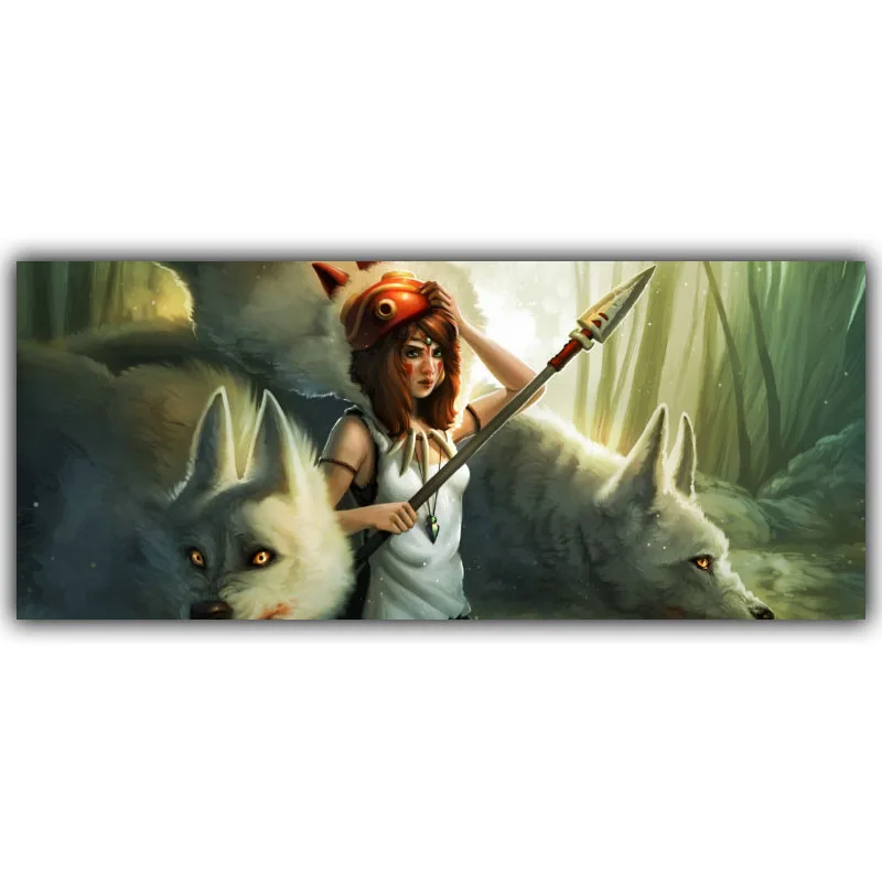 Принцесса Мононоке фантазия искусство аниме лес домашнее украшение Шелковый