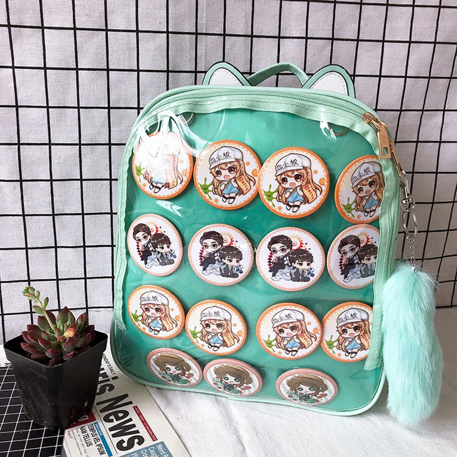 Прозрачные рюкзаки для женщин с милыми кошачьими ушками Ita Bookbags женские яркие