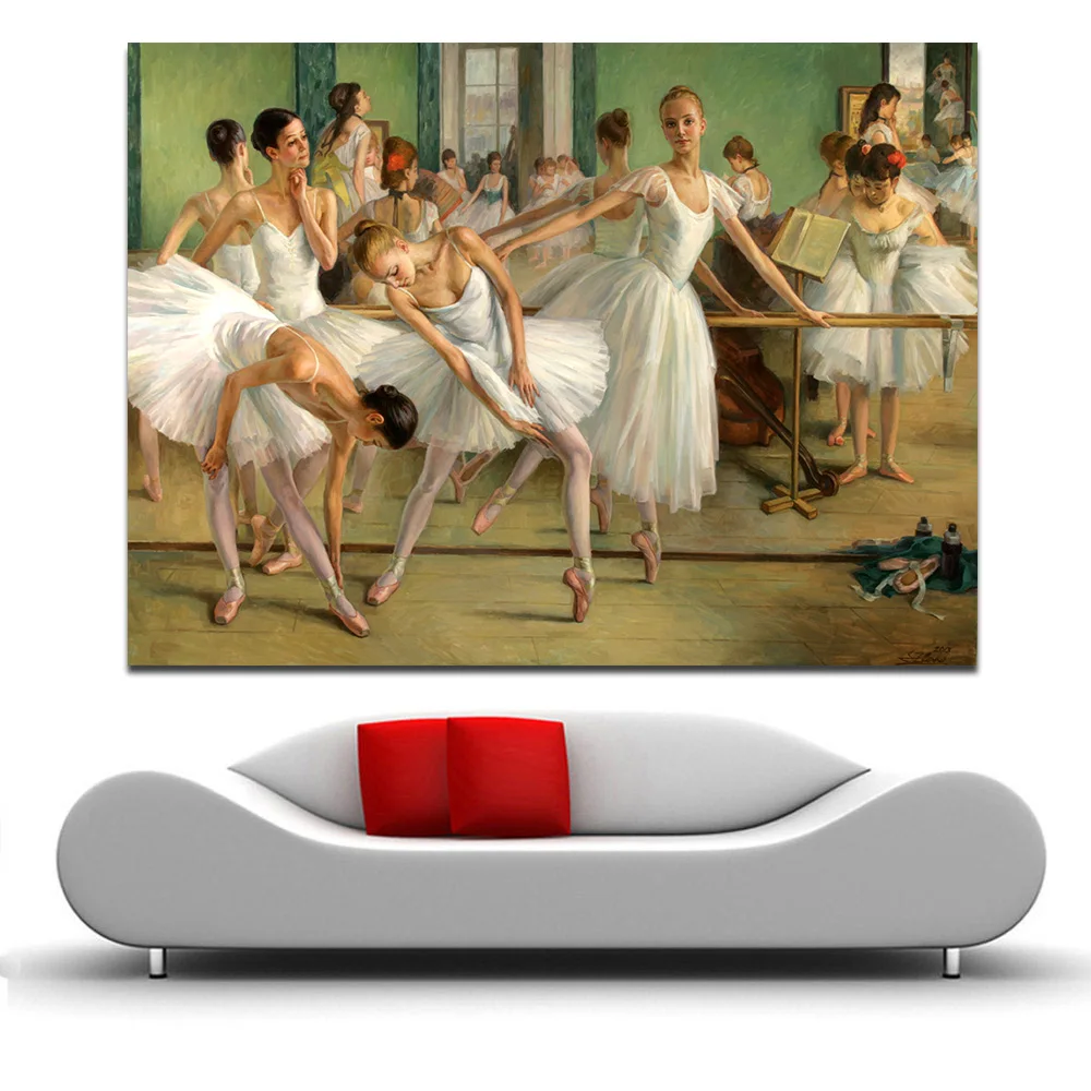 JQHYART Холст Искусство Девушка Танцы Современные настенные картины для гостиной