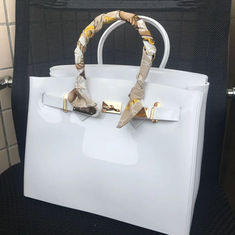 JELLYOOY 30 см Большие размеры женские Пластиковые Гелевые сумки дизайнерские модные