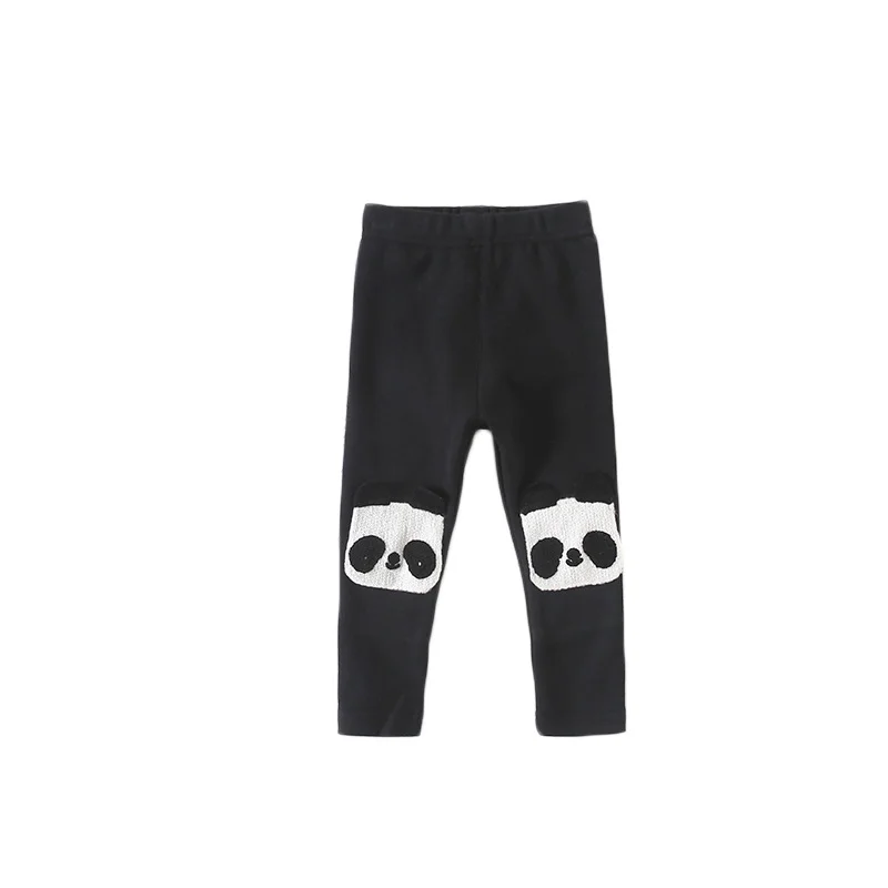 2019 Baby Girls Clothes Cartoon Panda Leggings Cotton Child Pants for Girl Grey Black Kids Teenager Trousers Warm | Детская одежда и