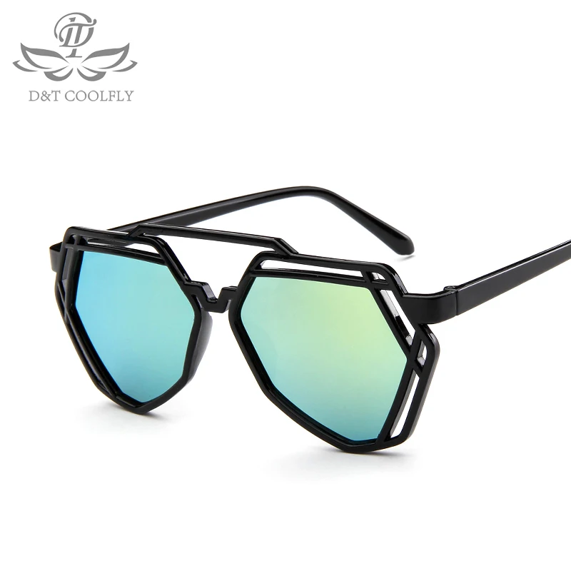 D & T квадратные женские солнцезащитные очки с многоцветными линзами черные