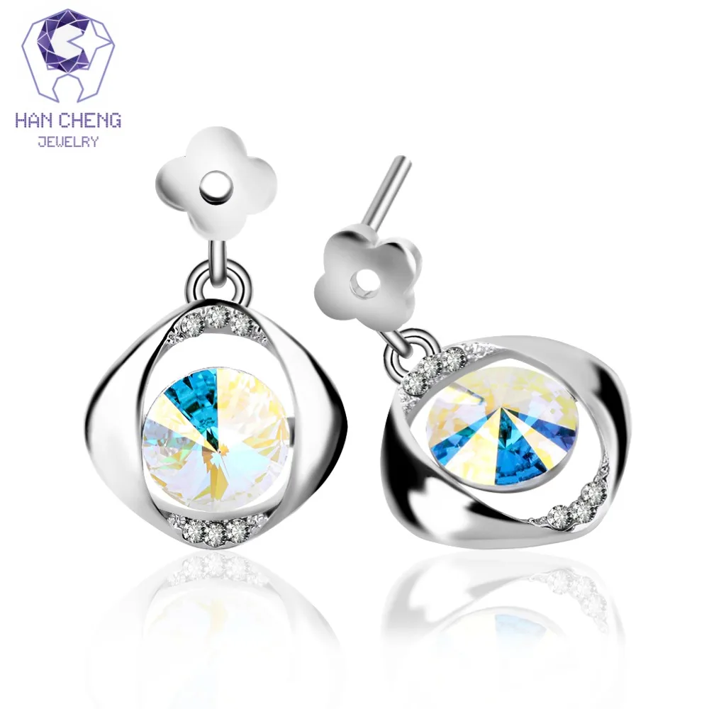 Женские серьги подвески HanCheng длинные капельки из стерлингового серебра с