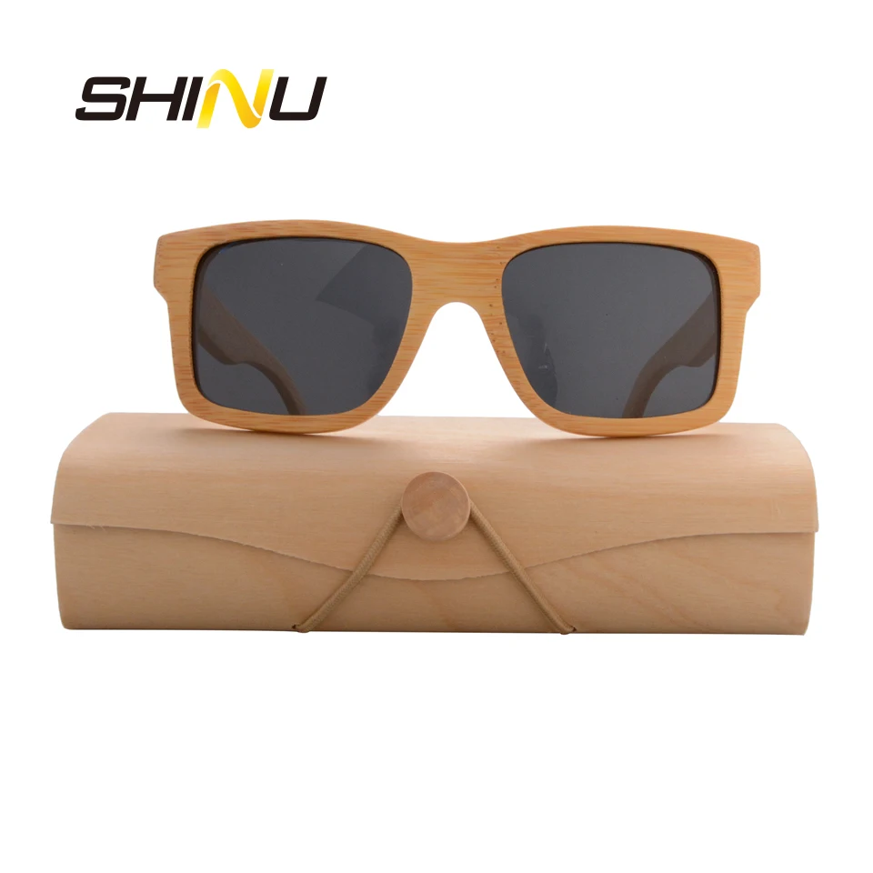 Мужские солнцезащитные очки с деревянными дужками поляризационные в Квадратной