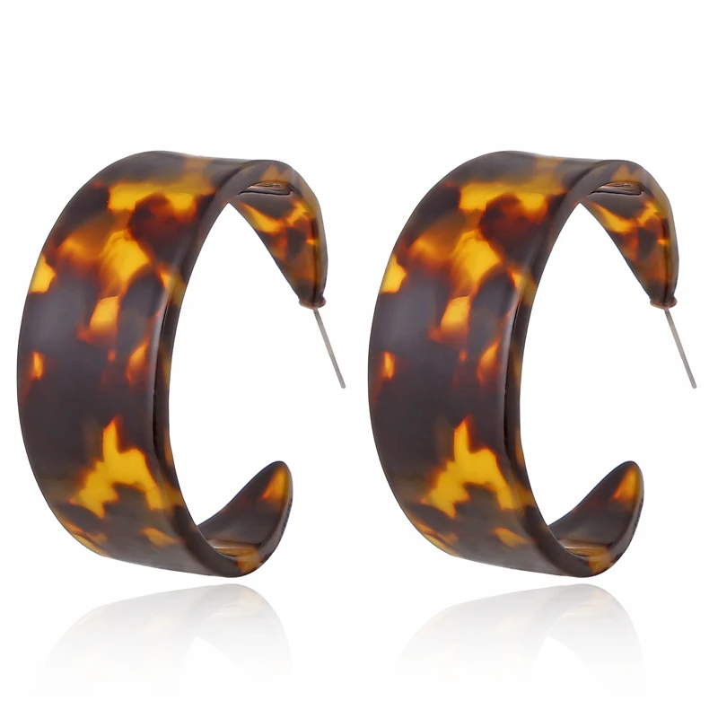 Женские серьги подвески YAOLOGE леопардовые в форме буквы C полукруглые из ацетата