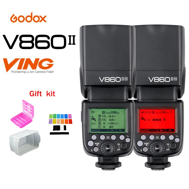 Godox Ving V860II N i TTL GN60 Вспышка Speedlite HSS 1/8000 с литий ионным аккумулятором для Nikon DSLR +