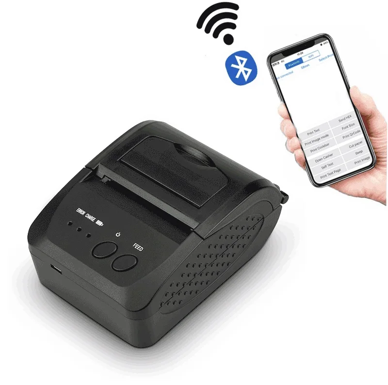 Портативный Миниатюрный bluetooth-принтер Термальный чековый принтер для мобильного телефона Android iOS 58 мм Счетная машина для магазина