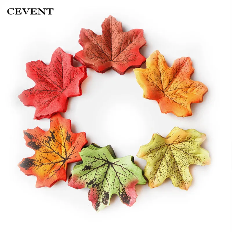 50 шт./лот искусственные кленовые листья разных цветов Искусственные осенние