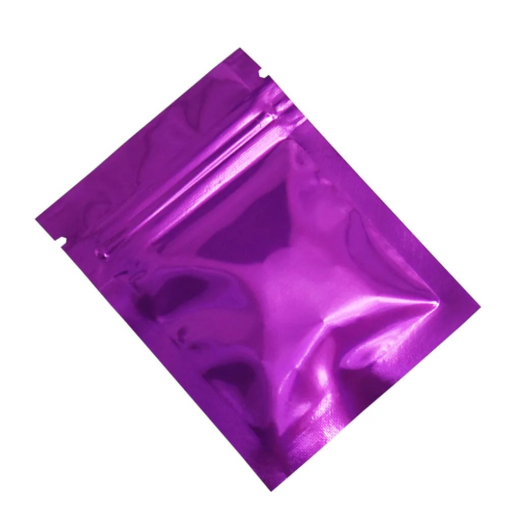 

200 Pieces 6*8cm Purple Grip Seal Ziplock Mylar Bags Cereal Coffee Package Coffee Tea Smell Proof Packing Bags with Zipper