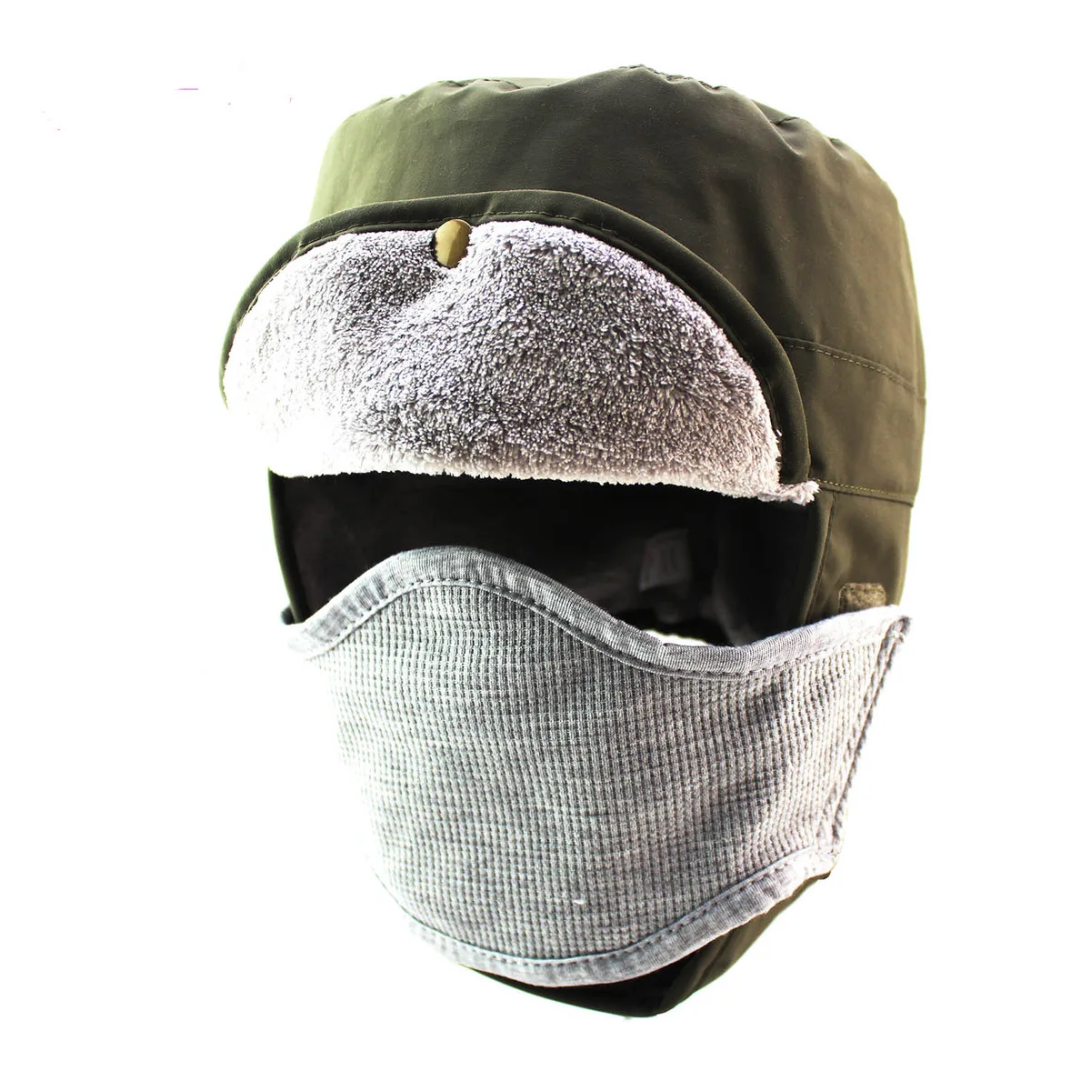 army green 54-60 см наружная съемная ветрозащитная теплая маска шапка осень зима Велоспорт Альпинизм Рыбалка Лыжный спорт водонепроницаемая Теплая Флисовая шапка - Цвет: army green