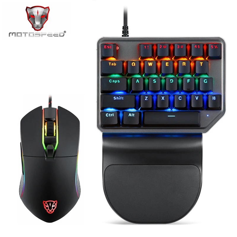 Motospeed K27 механическая клавиатура 27 клавиш с одной рукой игровая V30 3500 точек/дюйм