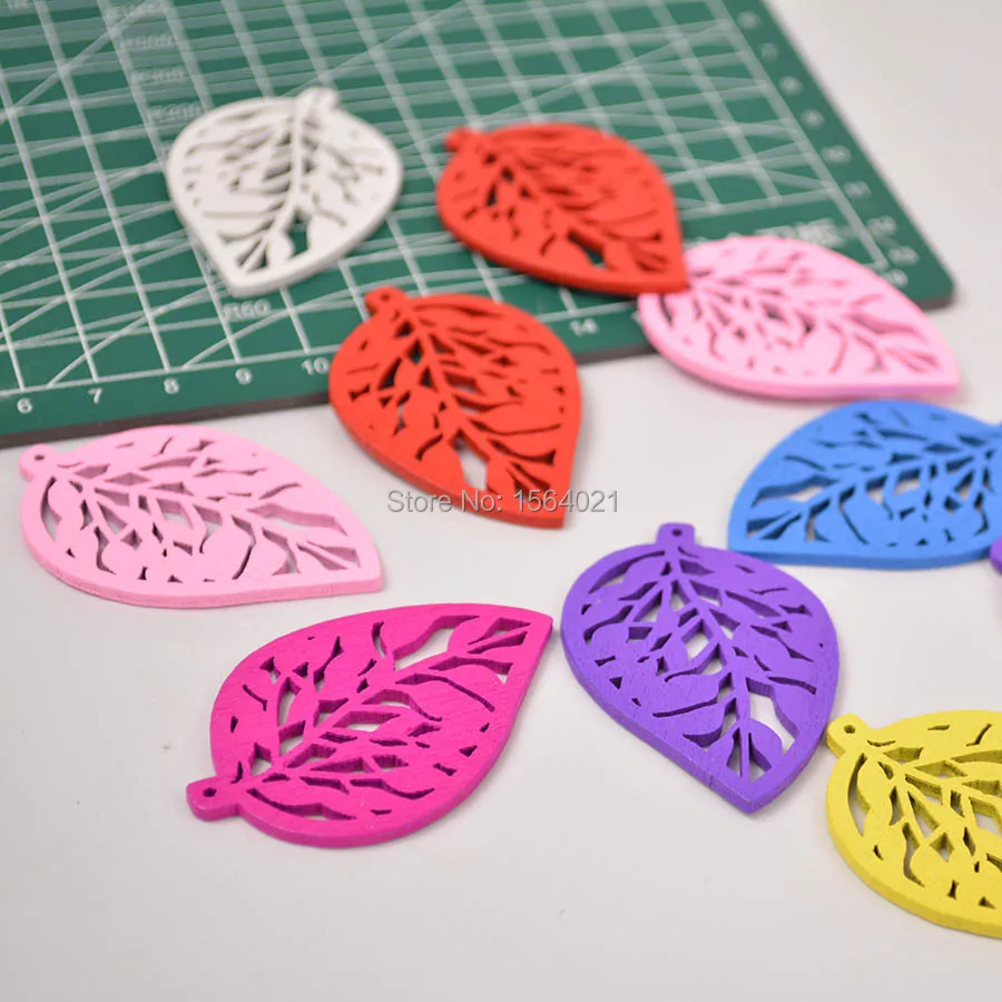 5 5*4 см полые деревянные листья смешанные цвета ремесла для детей DIY Материал 50