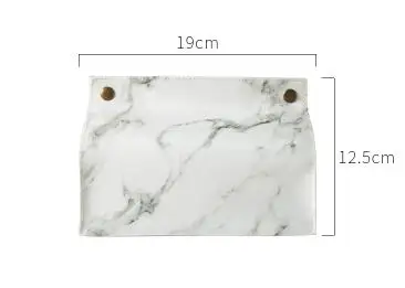 white Простой стиль мраморный узор Коробка ПУ ткани гостиной кухни бытовой полиуретановый тканевый чехол 0618 - Цвет: white