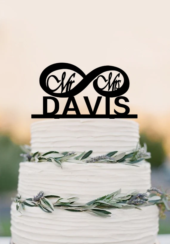 Mr and Mrs торт Топпер бесконечность свадебный на заказ вечерние подарок | Дом и сад