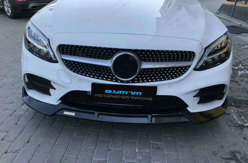 B Стиль PP материал бампер яркий черный передняя губа для BENZ C Класс W205 C180 C260 C300