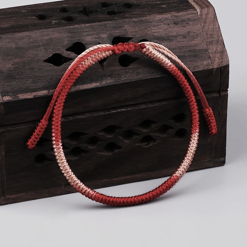 Lucky Rope браслет тибетский буддийский ручной работы градиент цвета узлов для
