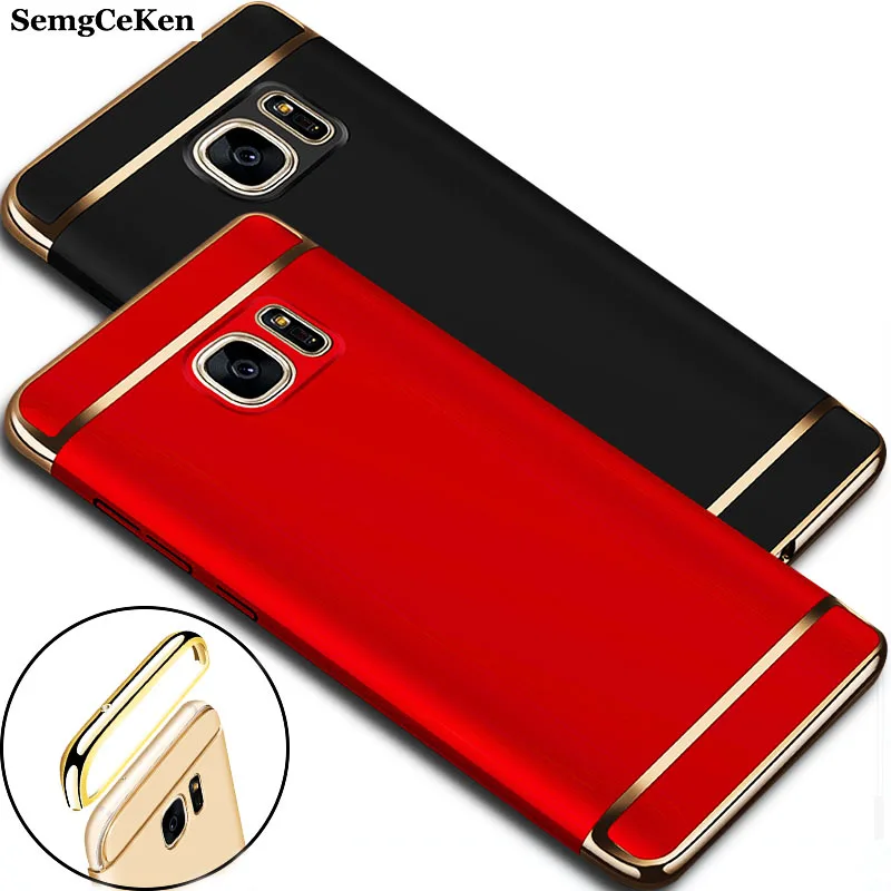 YueTuo Роскошный чехол для samsung Galaxy S7 S 7 edge S7edge золотой черный ультра тонкий матовый жесткий пластиковый чехол для телефона