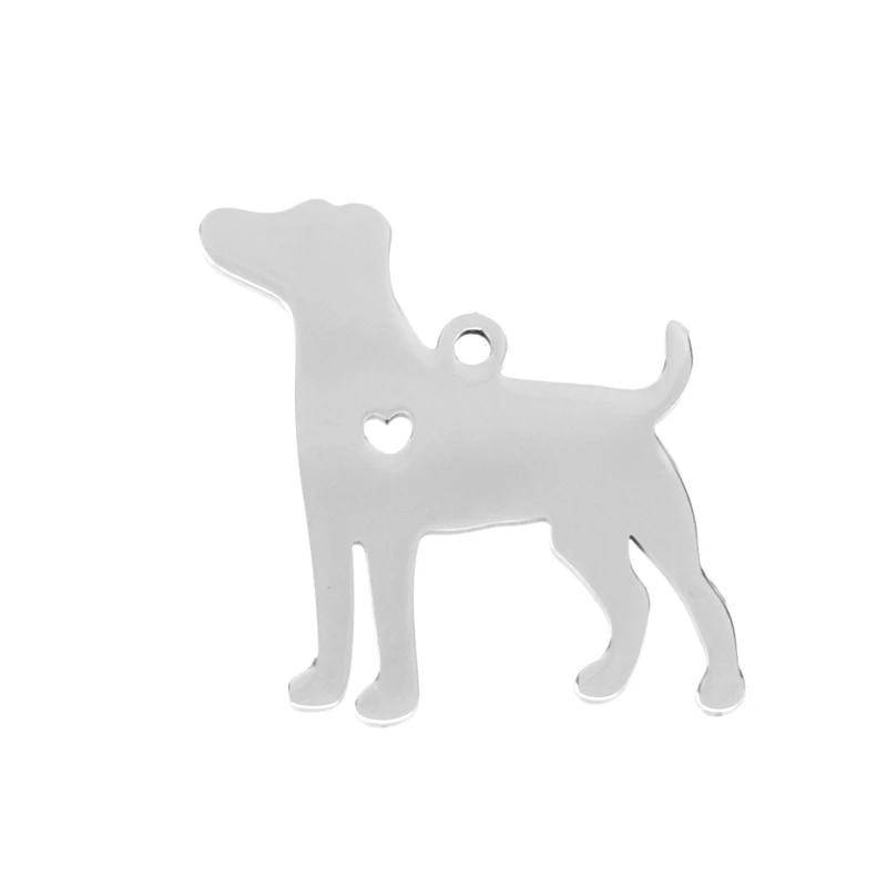 Simsimi Stainless steel love beagle dog pendant small charms name heart tags blank pet both sides mirror polished 10pcs | Украшения и