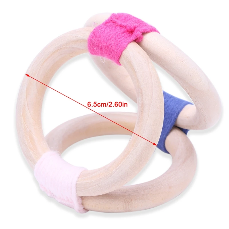 Прорезыватель из натурального круглого дерева браслет Новорожденный ребенок