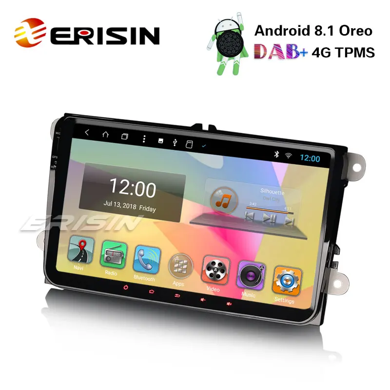 Erisin ES8290V 9 &quotAndroid 8 1 DAB + 4G TPMS DVR автомобиля радио gps навигации для VW ГОЛЬФ сиденья