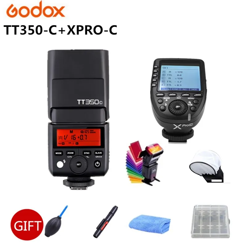 Вспышка для камеры Godox TT350 вспышка TT350C фотовспышка TTL GN36 HSS + триггер xpro-c Canon EOS 5D 6D 60D