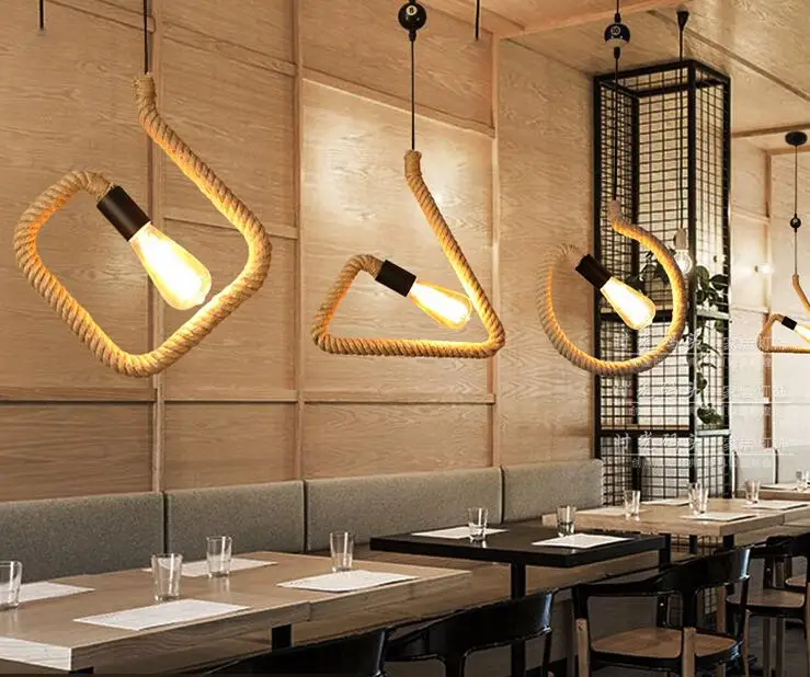 Подвесные светильники в стиле ретро веревка для креативного сада ресторана бара