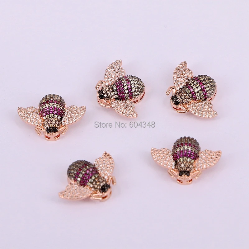 5 шт. ZYZ182-0312 Micro Pave CZ браслет Femme слайдер цепи Шарм насекомых разъем Браслеты Для женщин ювелирные изделия
