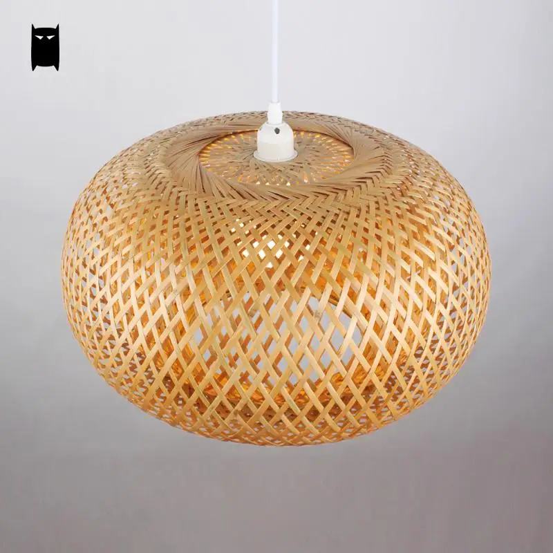 Подвесной светильник из натурального бамбука плетеная клетка фонарь ротанга