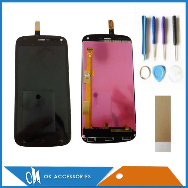 Для Fly IQ4410 IQ 4410 ЖК дисплей + сенсорный экран дигитайзер черный цвет 100% Высокое