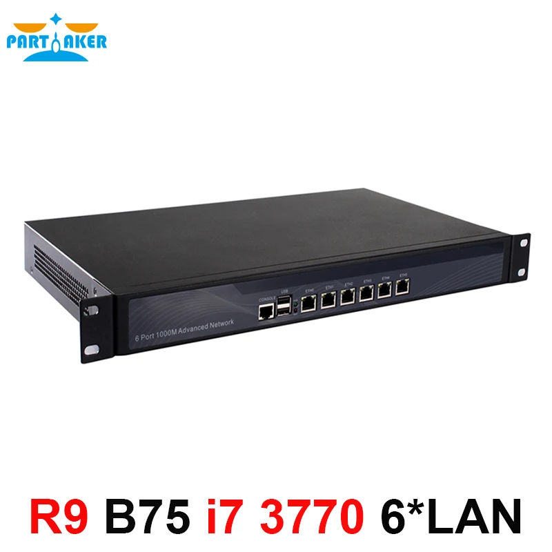 Partaker R9 vpn firewall Quad Core i7 3770 1U network Firewall router appliance hardware with 6*1000M 82583V Gigabit |