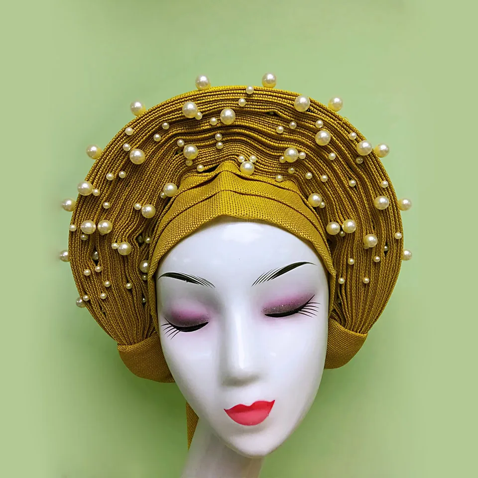 Aso oke головной убор gele нигерийский Африканский Авто геле женский Дамский тюрбан