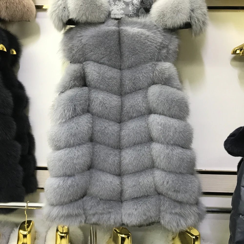 2020 женские Роскошные вечерние подлинный реальный лисий мех жилет теплые мягкие
