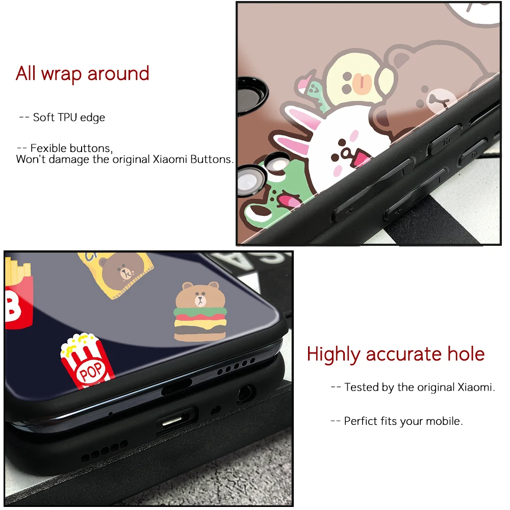 FinderCase for case Xiaomi Mi 8 se Cute bear couple Hard Back Glass Phone cover for Mix 2 2s 3 case Xiaomi Mi 8 9 SE lite max 3
