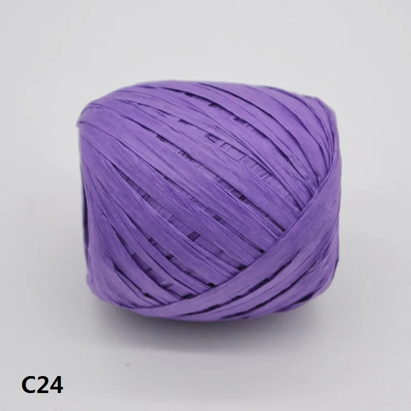 C24 1 шт. 20 м/рулон DIY рафия ленточный шнур веревка для упаковки ладони бумажный канат Подарочная коробка Упаковка Свадебные украшения для вечеринки Cinta Rafia 6Z - Цвет: C24