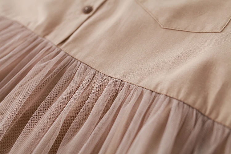 Женское свободное платье средней длины однотонное Сетчатое в Корейском стиле из