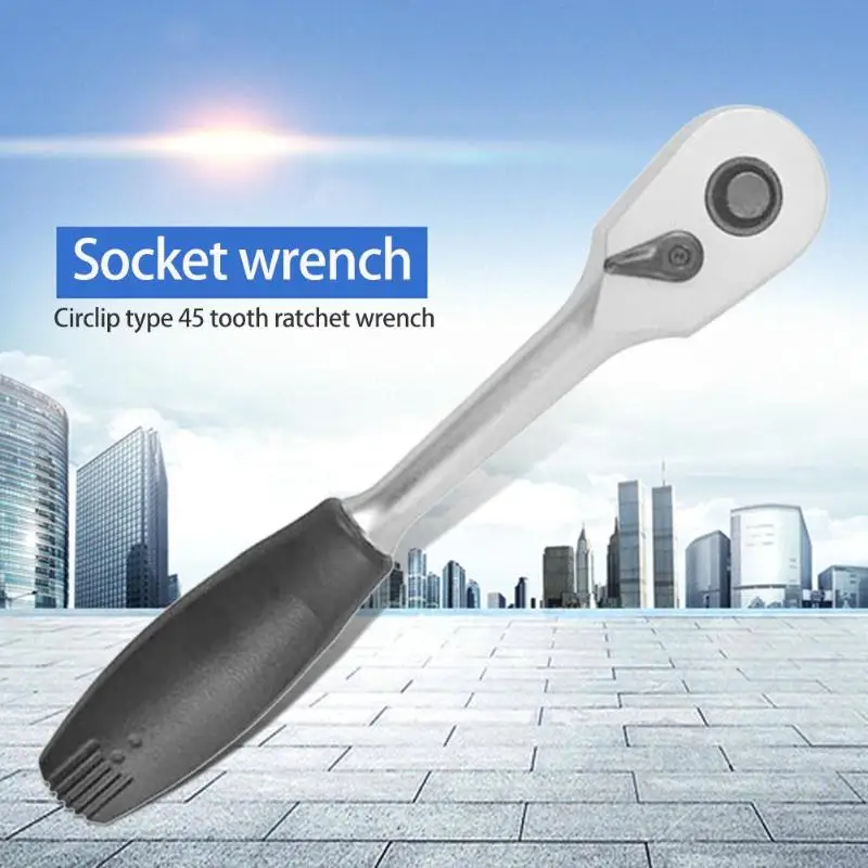 45 Teeth Ratchet Spanner Steel Socket Wrench Quick Release Repair Hand Tool