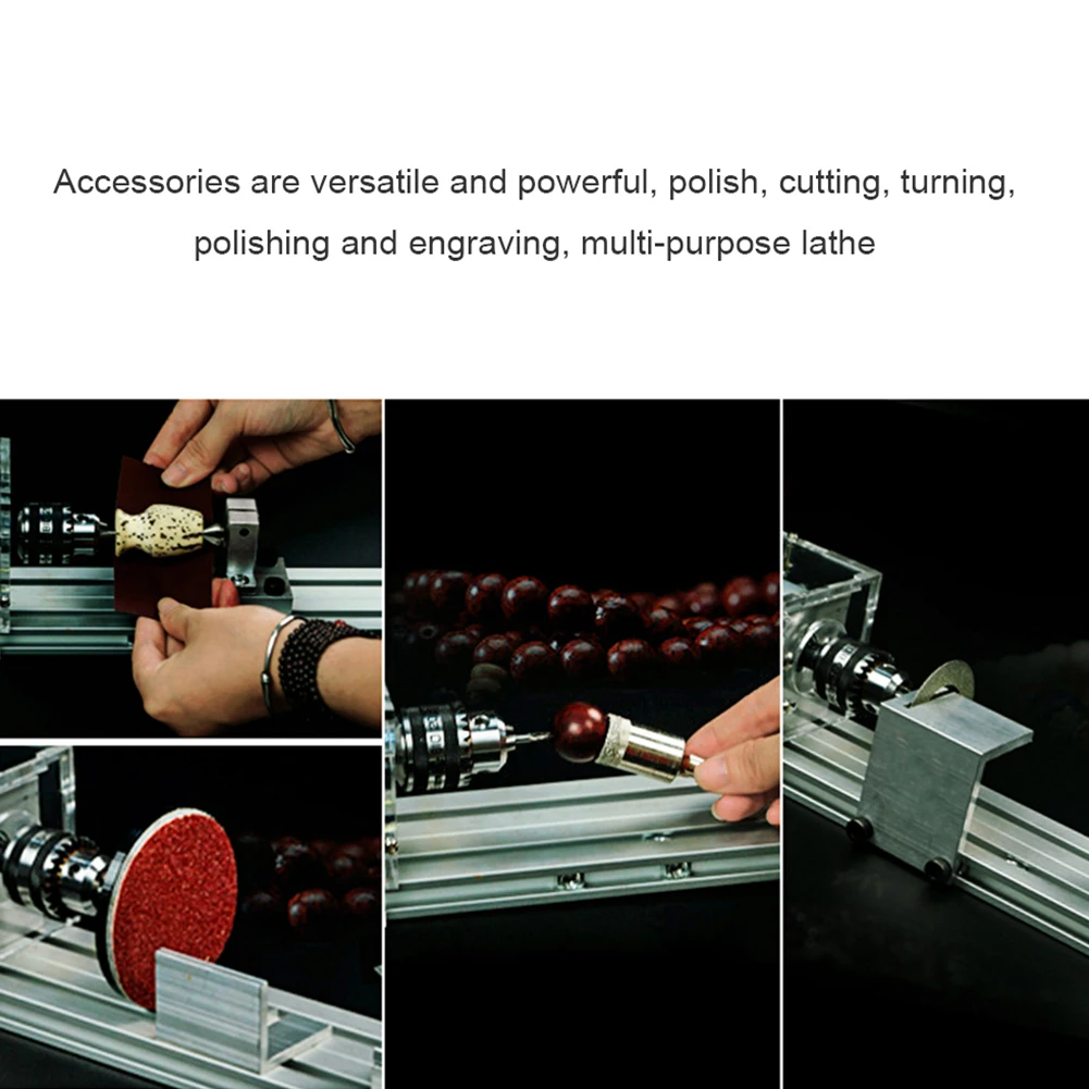 Мини токарный станок бусины полировщик машина Деревообработка ремесло DIY