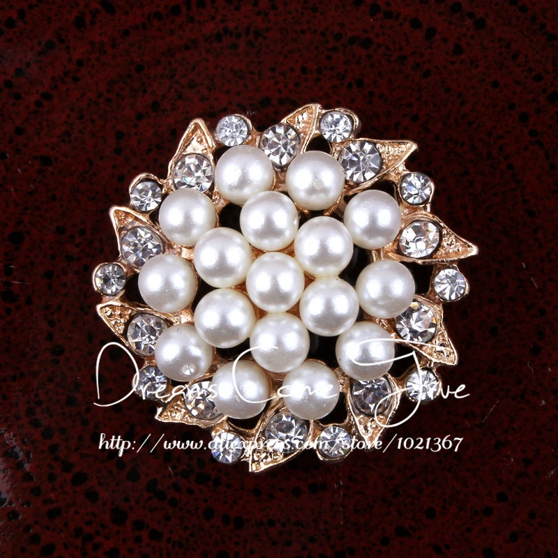 200 шт./лот 30 мм 2 цвета для новорожденных пуговица с жемчужиной и стразами женщин