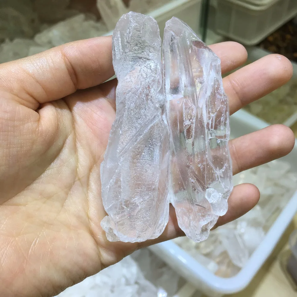 2pcs big size natural Brazil rough clear quartz specimen wand skeleton crystal reiki healing crystals wicca energy stone | Дом и сад