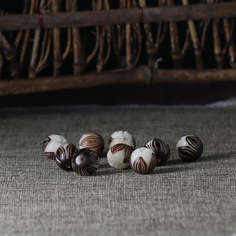 20 шт./лот белые семена Бодхи ремесленные бусины деревянные резные цветок лотоса