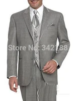 new style light grey two buttons groom tuxedos best man peak lapel groomsmen men wedding suits bridegroom jacketpantstievest